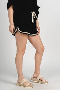 Embroidered shorts black - Trendy shorts - Cute Vacation Collection at Lush Fashion Lounge Boutique in Oklahoma City