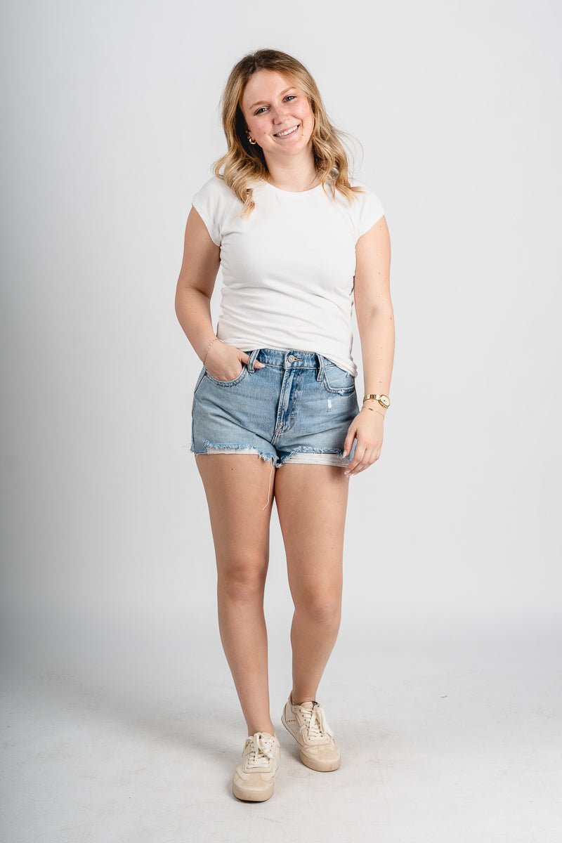 Mineral wash cap sleeve tee white