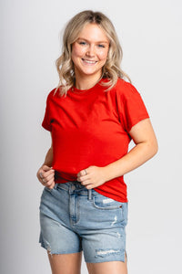 Cello mid rise midi shorts light denim - Affordable shorts - Boutique Shorts at Lush Fashion Lounge Boutique in Oklahoma City