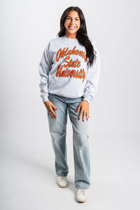 OSU OSU Oklahoma State script sweatshirt ash Sweatshirt | Lush Fashion Lounge Trendy Oklahoma State Cowboys Apparel & Cute Gameday T-Shirts