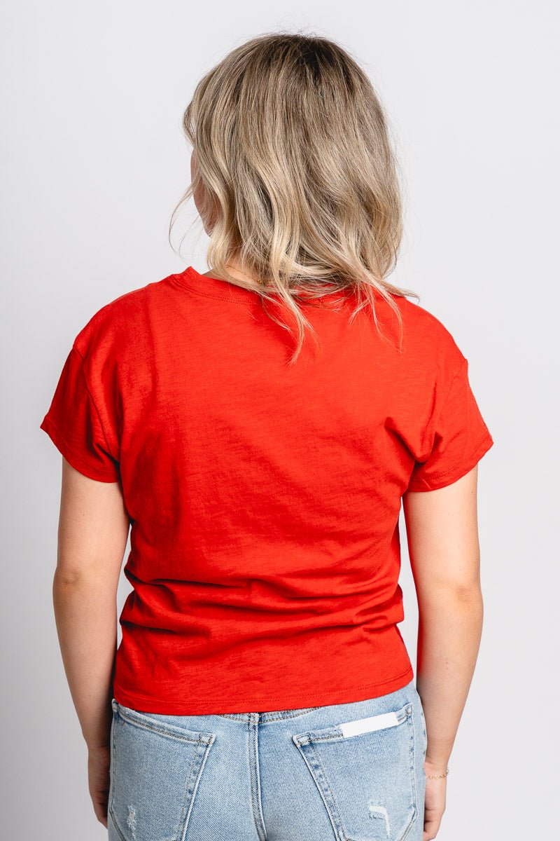 Z Supply modern slub tee cabana red - Z Supply T-shirts - Z Supply Fashion at Lush Fashion Lounge Trendy Boutique Oklahoma City