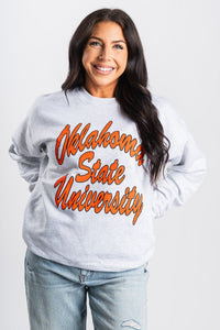 OSU OSU Oklahoma State script sweatshirt ash Sweatshirt | Lush Fashion Lounge Trendy Oklahoma State Cowboys Apparel & Cute Gameday T-Shirts