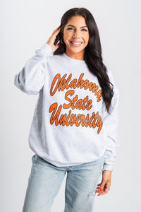 OSU OSU Oklahoma State script sweatshirt ash Sweatshirt | Lush Fashion Lounge Trendy Oklahoma State Cowboys Apparel & Cute Gameday T-Shirts