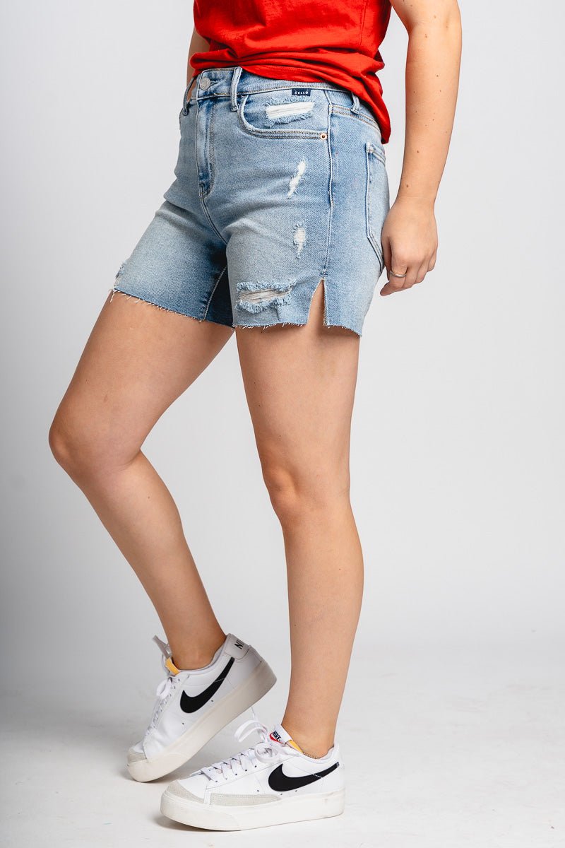 Cello mid rise midi shorts light denim
