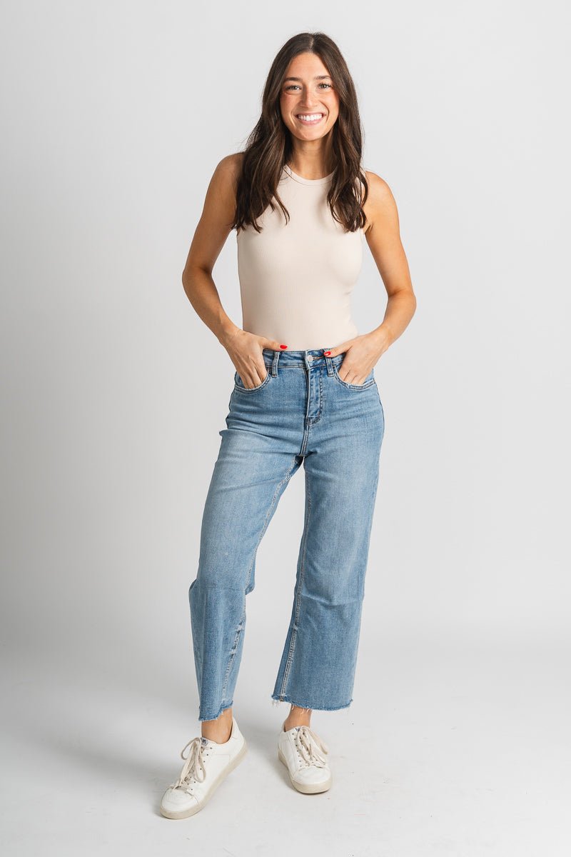 Vervet super high rise crop jeans mischief | Lush Fashion Lounge: boutique women's jeans, fashion jeans for women, affordable fashion jeans, cute boutique jeans