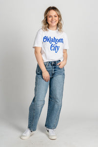 Oklahoma City book mania crop t-shirt white - Oklahoma City inspired graphic t-shirts at Lush Fashion Lounge Boutique in Oklahoma City