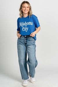 Oklahoma City book mania unisex t-shirt royal - Trendy OKC Thunder T-Shirts at Lush Fashion Lounge Boutique in Oklahoma City