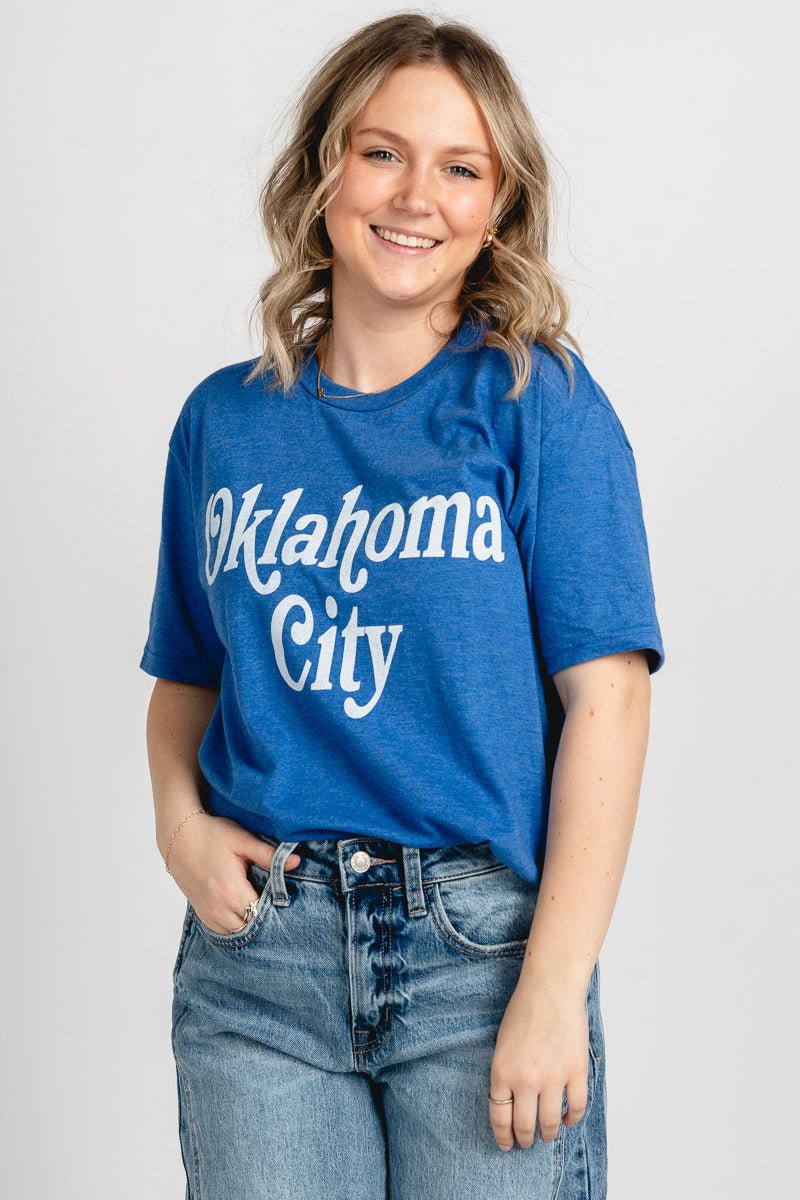 Oklahoma City book mania unisex t-shirt royal - Trendy Oklahoma City Basketball T-Shirts Lush Fashion Lounge Boutique in Oklahoma City