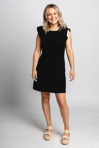 Ruffle sleeve dress black - Trendy dress - Fashion Dresses at Lush Fashion Lounge Boutique in Oklahoma City