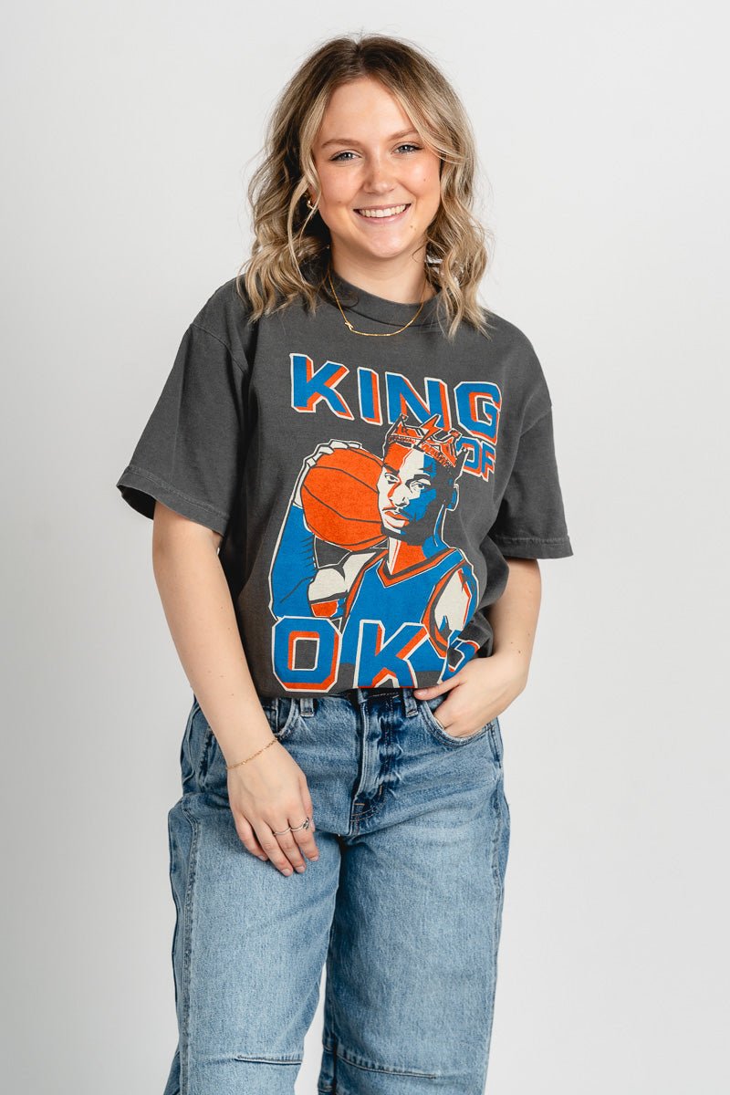 King of OKC SGA vintage t-shirt vintage black - Trendy OKC Apparel at Lush Fashion Lounge Boutique in Oklahoma City