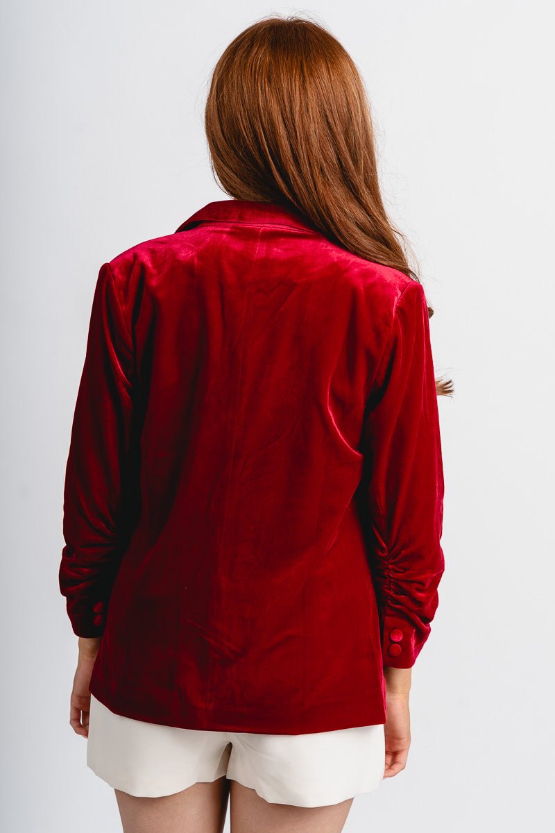 Velvet blazer red