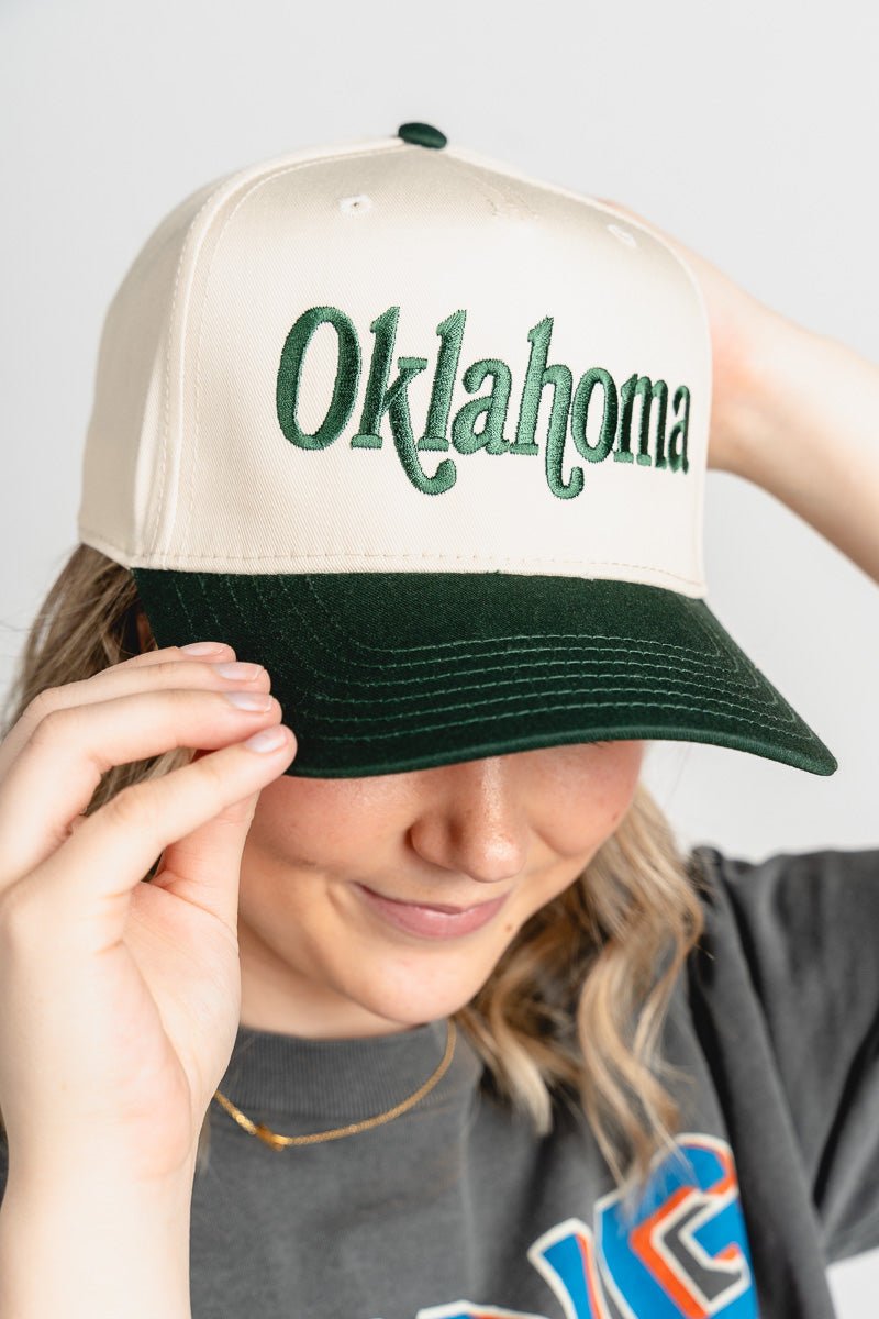 Oklahoma book mania hat natural/green - Trendy Gifts at Lush Fashion Lounge Boutique in Oklahoma City