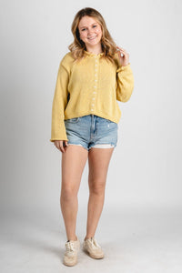 Lightweight sweater cardigan banana - Trendy Cardigan - Fashion Cardigans & Cute Kimonos at Lush Fashion Lounge Boutique in Oklahoma City