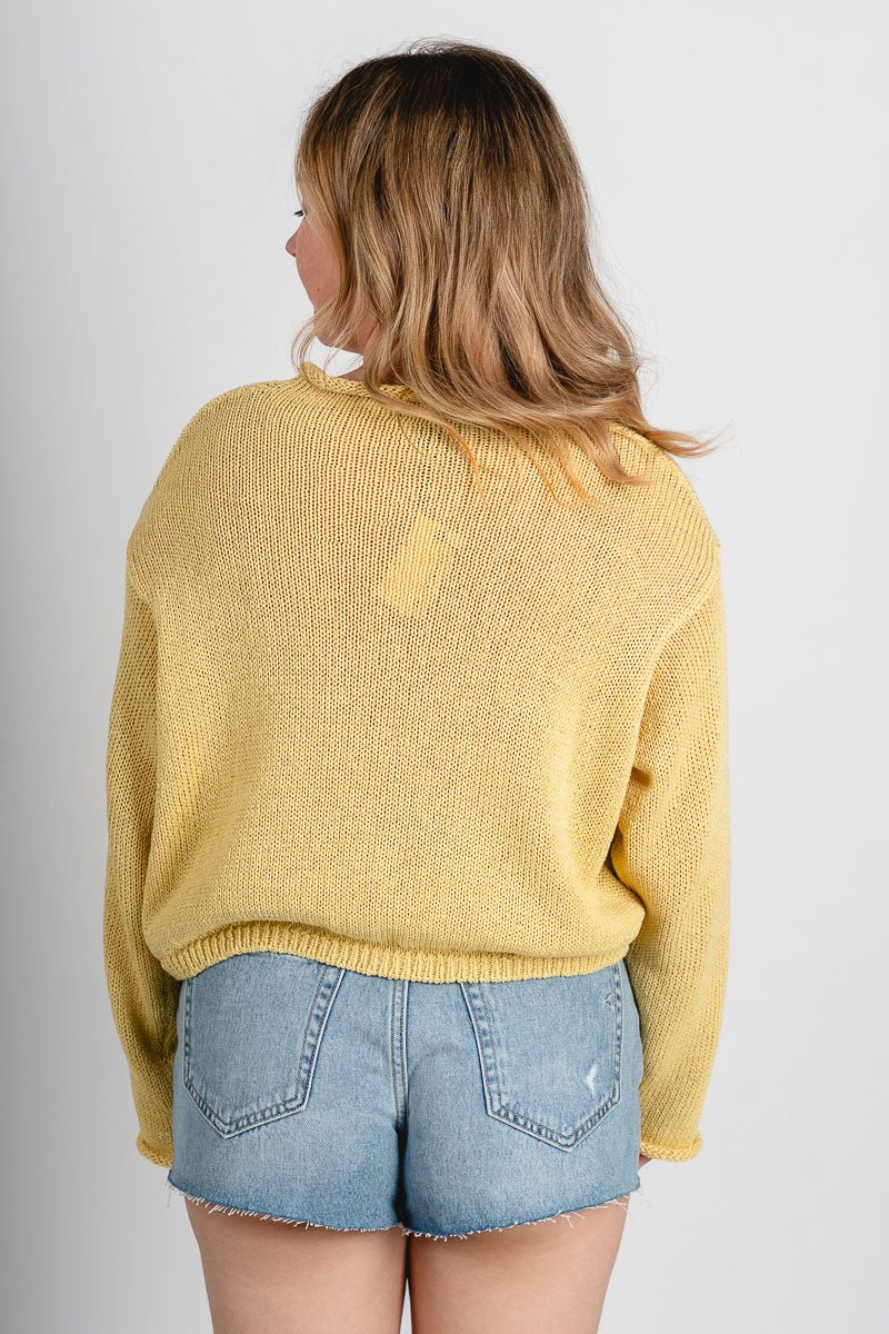 Lightweight sweater cardigan banana