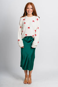 Z Supply tie the ribbon sweater warm white - Z Supply Sweater - Z Supply Clothing at Lush Fashion Lounge Trendy Boutique Oklahoma City