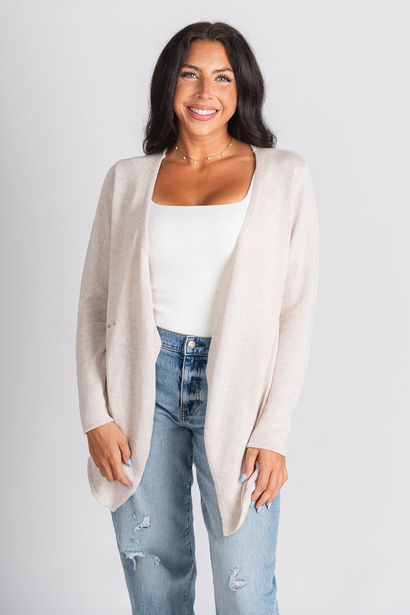 Z Supply Cascade cardigan light oatmeal heather - Z Supply Cardigan - Z Supply Tops, Dresses, Tanks, Tees, Cardigans, Joggers and Loungewear at Lush Fashion Lounge