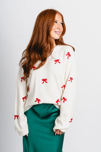 Z Supply tie the ribbon sweater warm white - Z Supply Sweater - Z Supply Fashion at Lush Fashion Lounge Trendy Boutique Oklahoma City