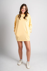 Sweatshirt dress sunflower - Fun dress - Unique Lounge Looks at Lush Fashion Lounge Boutique in Oklahoma