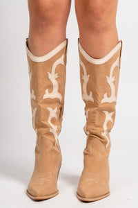 Adriana rodeo cowboy boot camel - Trendy cowboy boot - Fashion Shoes at Lush Fashion Lounge Boutique in Oklahoma City