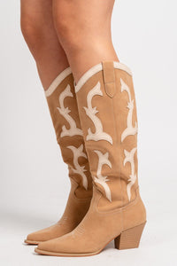 Adriana rodeo cowboy boot camel - Affordable cowboy boot - Boutique Shoes at Lush Fashion Lounge Boutique in Oklahoma City