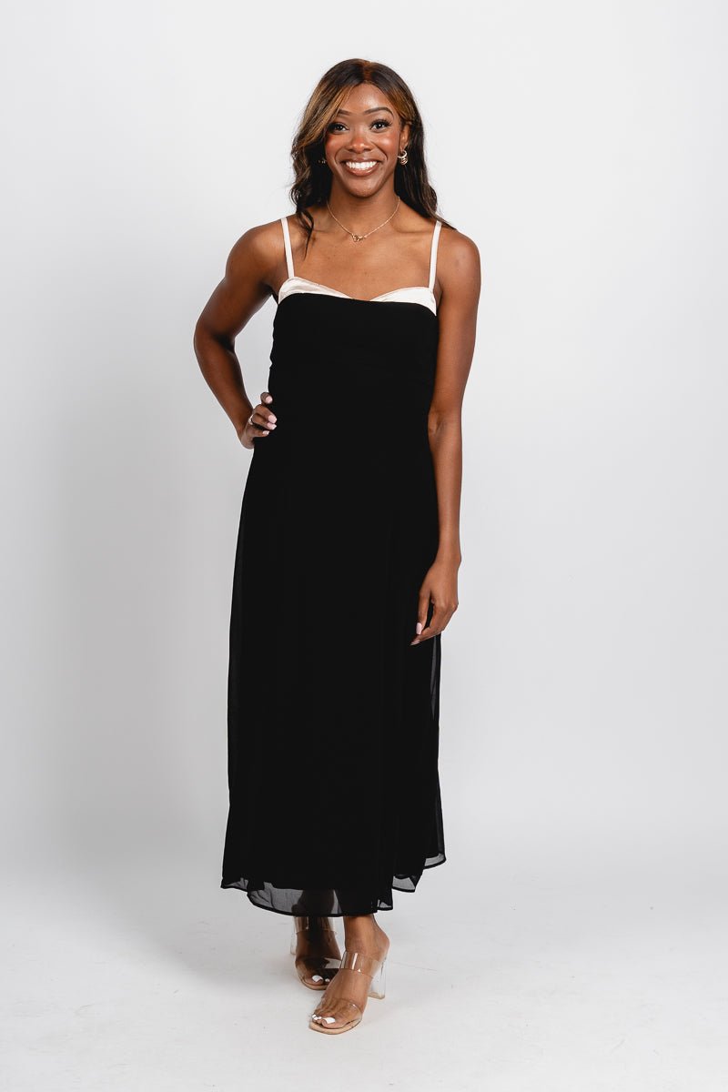 Sweetheart Midi Dress Black/Cream Black / Small Sweetheart Midi Dress Black/Cream Black / Small