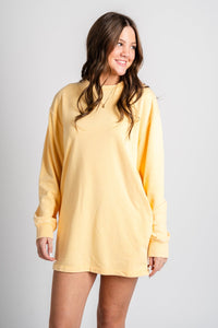 Sweatshirt dress sunflower - Affordable dress - Boutique Dresses at Lush Fashion Lounge Boutique in Oklahoma City