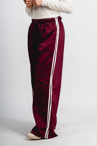 Drawstring track pants maroon - Exclusive Collection of Holiday Inspired T-Shirts and Hoodies at Lush Fashion Lounge Boutique in Oklahoma City