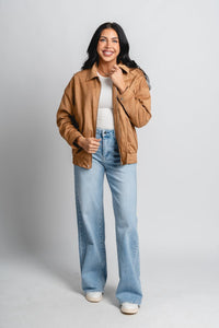 Suede jacket camel – Unique Blazers | Cute Blazers For Women at Lush Fashion Lounge Boutique in Oklahoma City