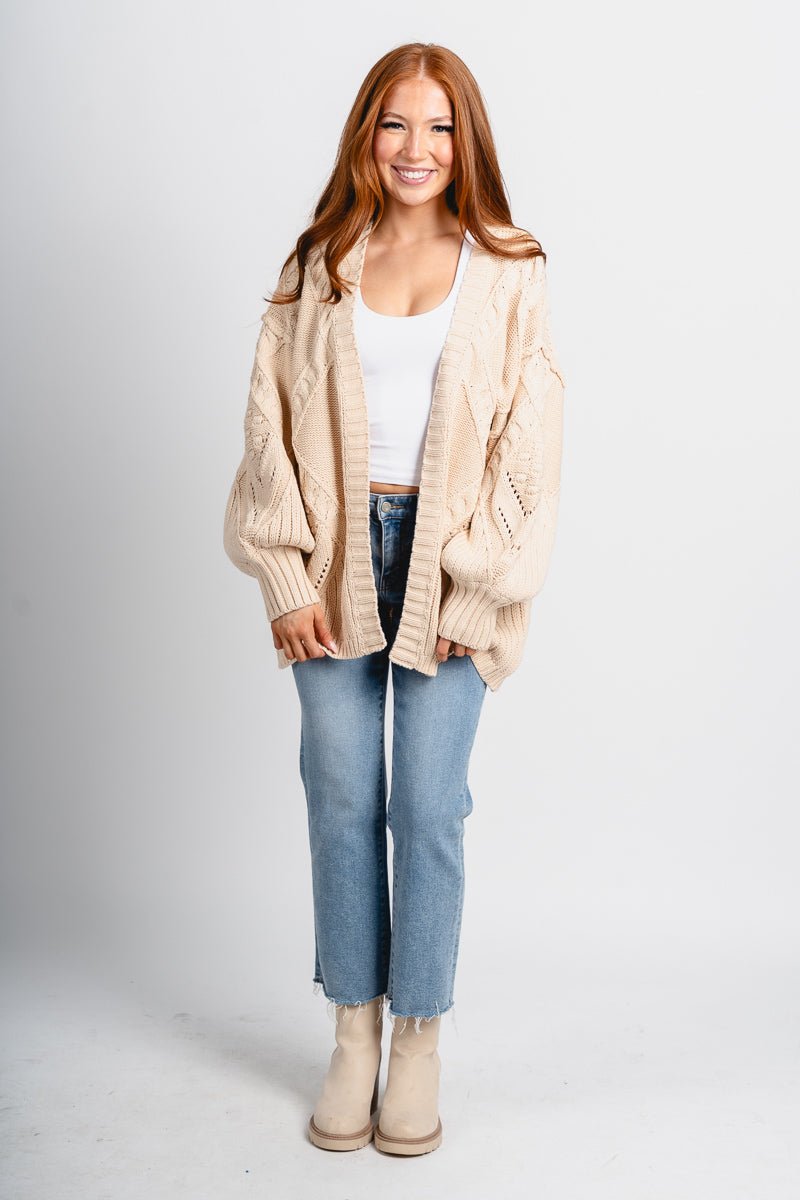 Cable knit cardigan cream