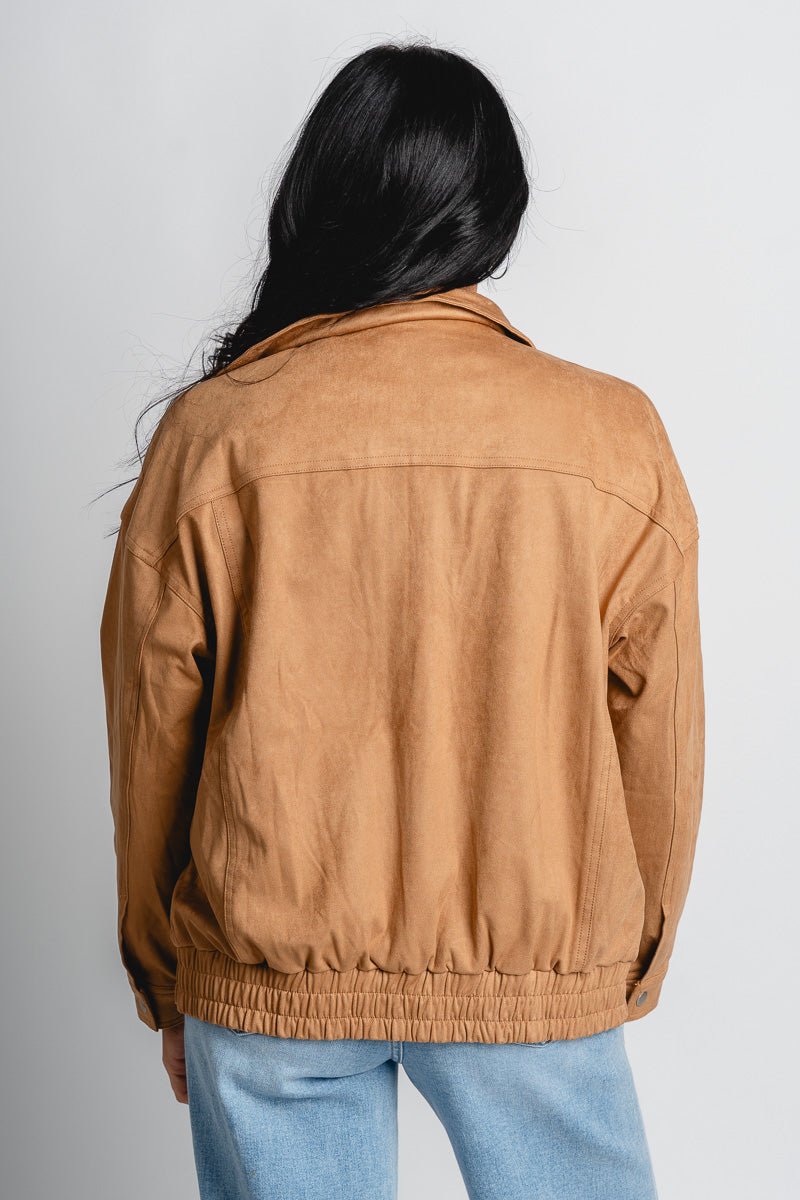 Suede jacket camel