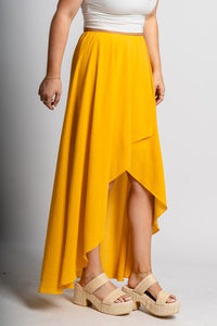 High low maxi skirt mustard | Lush Fashion Lounge: boutique fashion skirts, affordable boutique skirts, cute affordable skirts