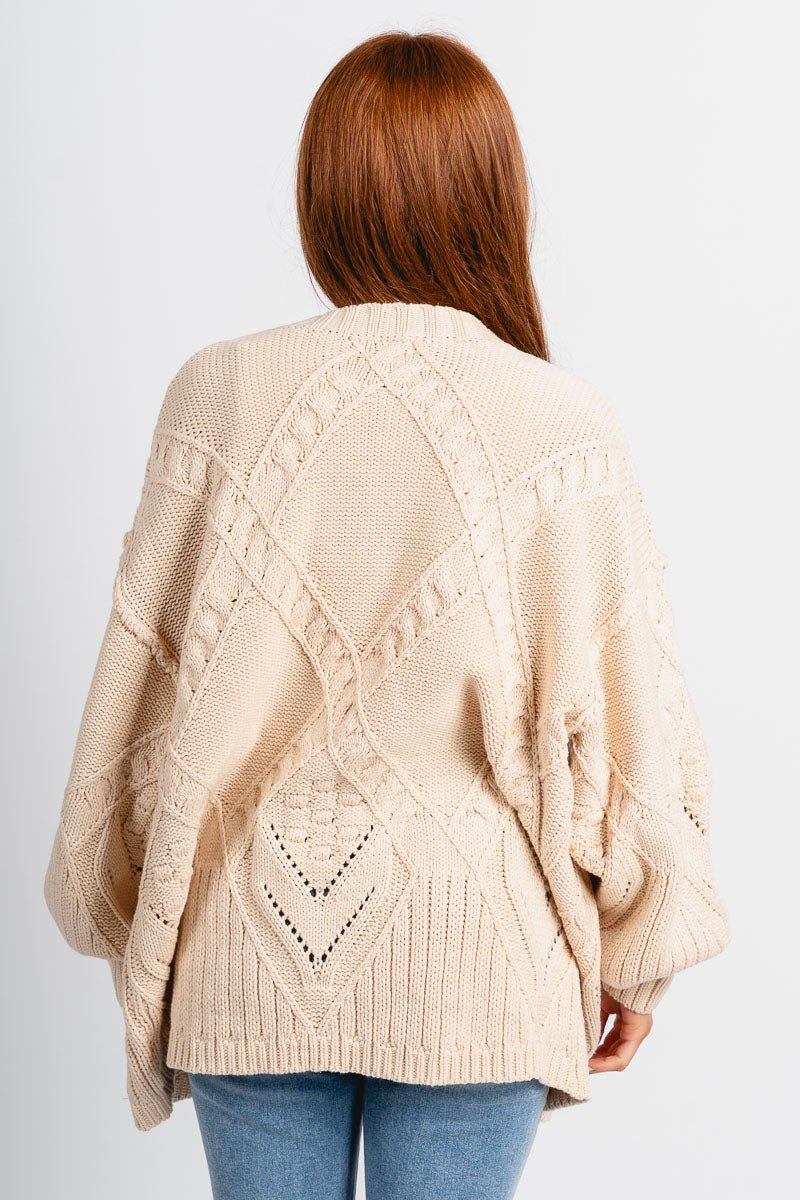 Cable knit cardigan cream