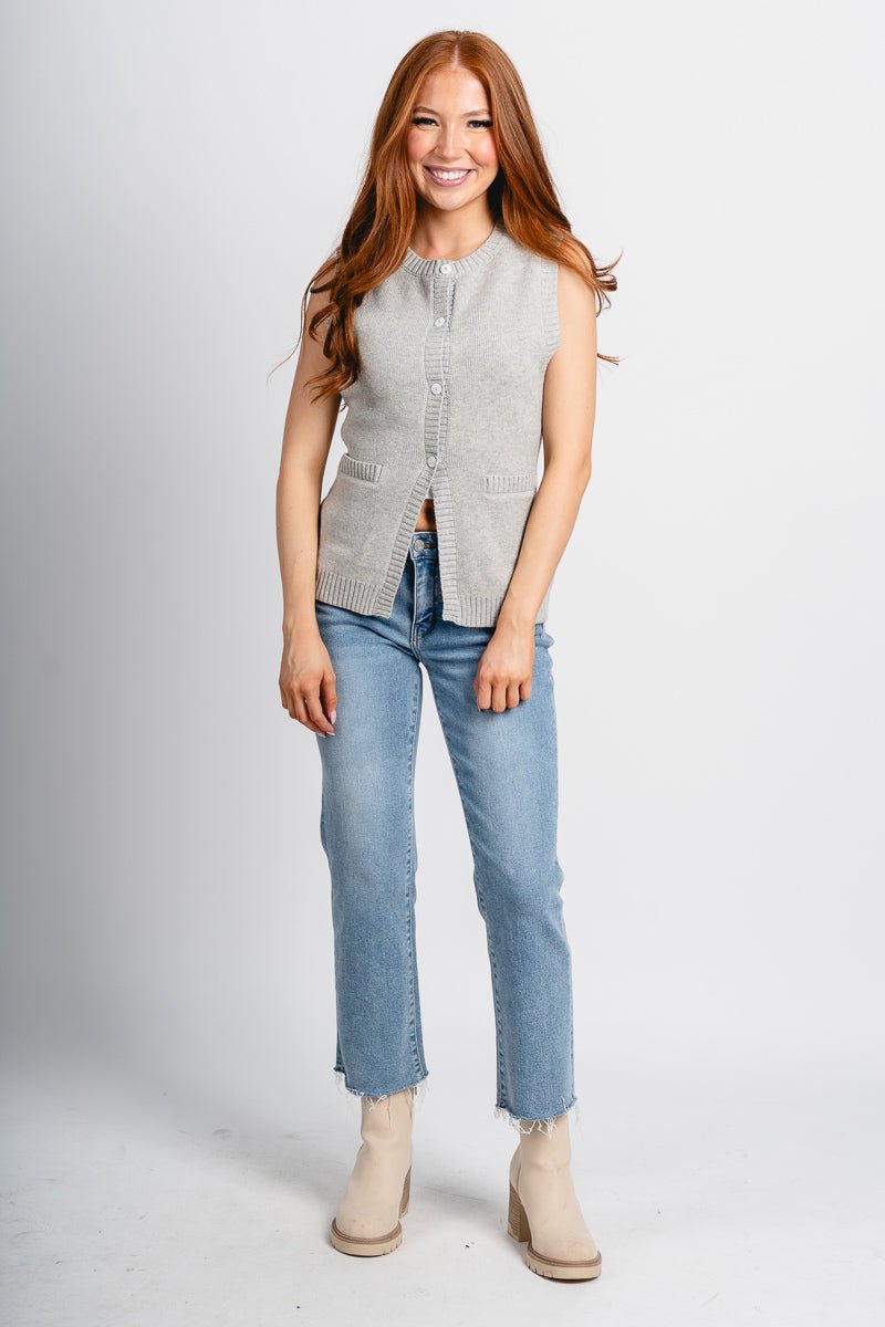Knit sweater vest heather grey