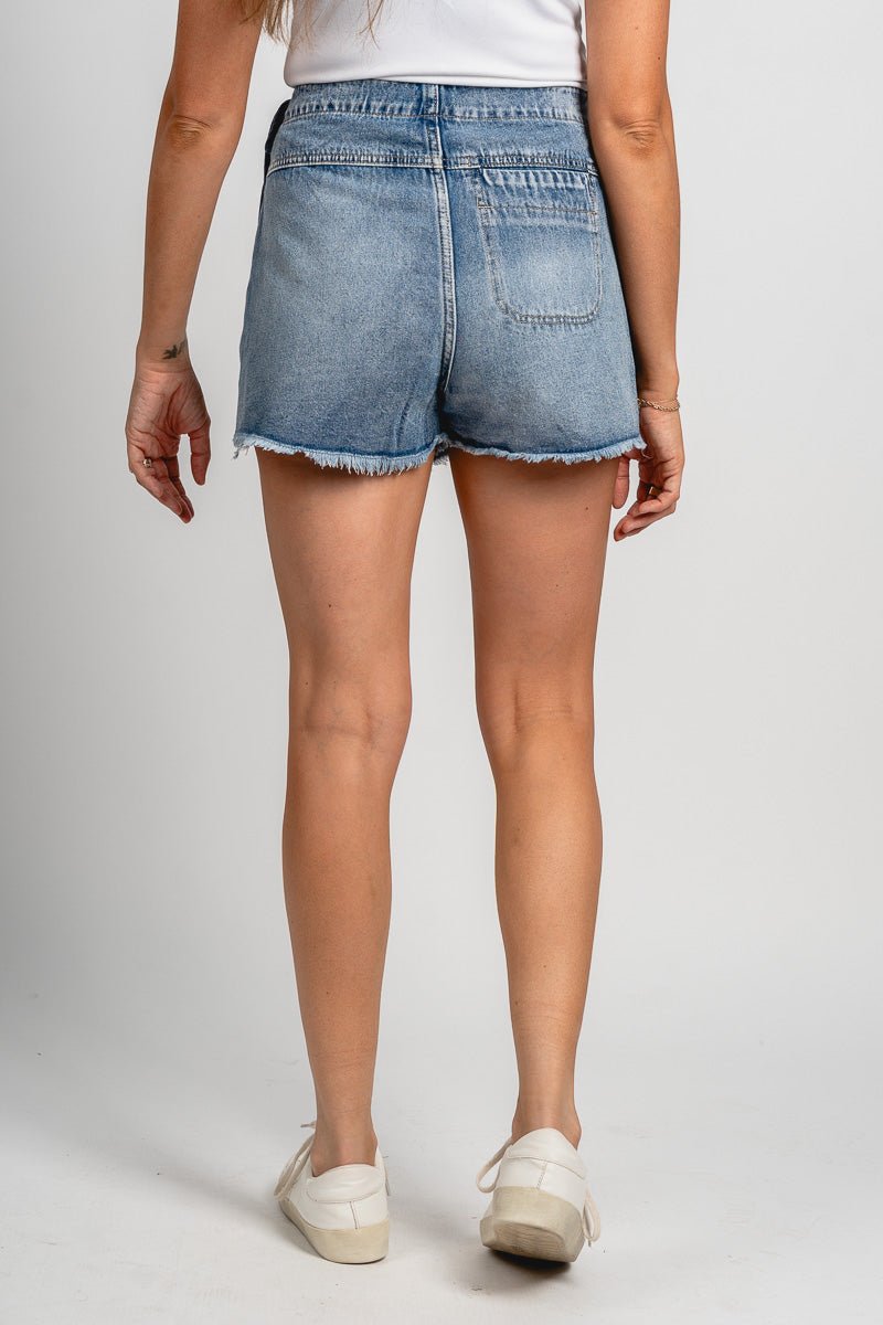 Denim overlay skort medium blue