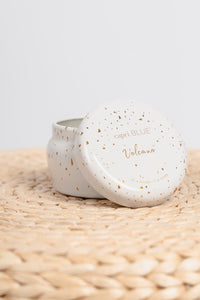 Capri Blue glimmer mini tin candle volcano 3oz | Lush Fashion Lounge: volcano candle, Capri candles, blue volcano candle, Capri volcano candle, volcano blue candle