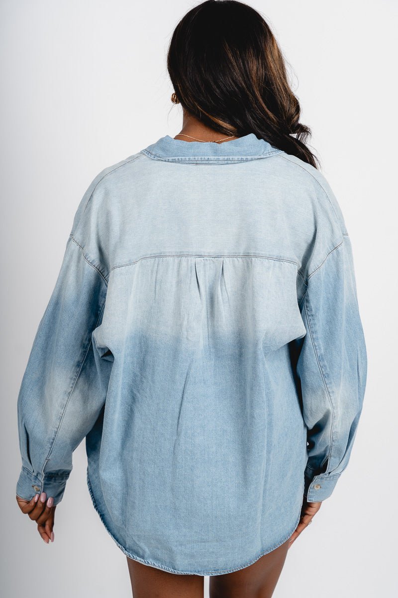 Button down denim shirt light denim