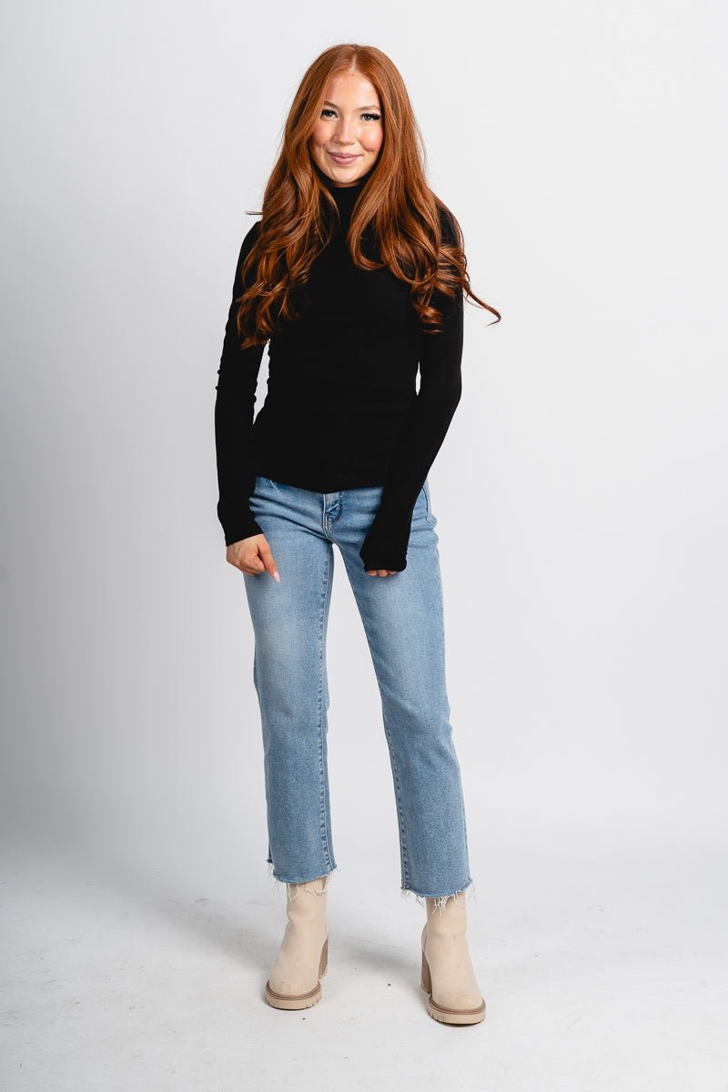 Z Supply Lira long sleeve top black - Z Supply Top - Z Supply Clothing at Lush Fashion Lounge Trendy Boutique Oklahoma City