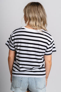 Z Supply Go To striped tee black - Z Supply T-shirt - Z Supply Fashion at Lush Fashion Lounge Trendy Boutique Oklahoma City