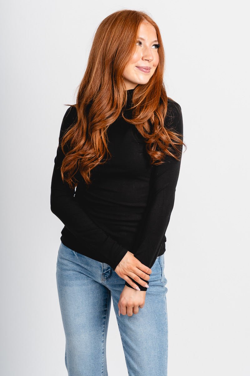 Z Supply Lira long sleeve top black - Z Supply Top - Z Supply Tops, Dresses, Tanks, Tees, Cardigans, Joggers and Loungewear at Lush Fashion Lounge