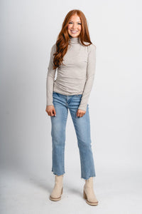 Z Supply Lira long sleeve top natural heather - Z Supply Top - Z Supply Tees & Tanks at Lush Fashion Lounge Trendy Boutique Oklahoma City