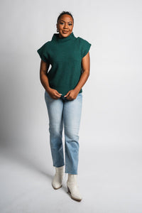 Sleeveless mock neck sweater hunter green - Trendy Sweaters | Cute Pullover Sweaters at Lush Fashion Lounge Boutique in Oklahoma City