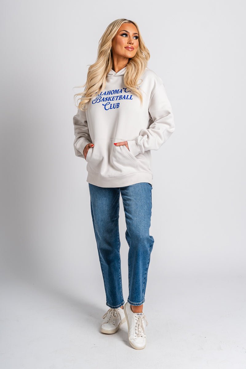 OKC Basketball Club hoodie bone - Oklahoma City inspired graphic t-shirts at Lush Fashion Lounge Boutique in Oklahoma City