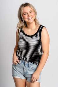 Z Supply Elin striped tank top black - Z Supply Tank Top - Z Supply Tops, Dresses, Tanks, Tees, Cardigans, Joggers and Loungewear at Lush Fashion Lounge