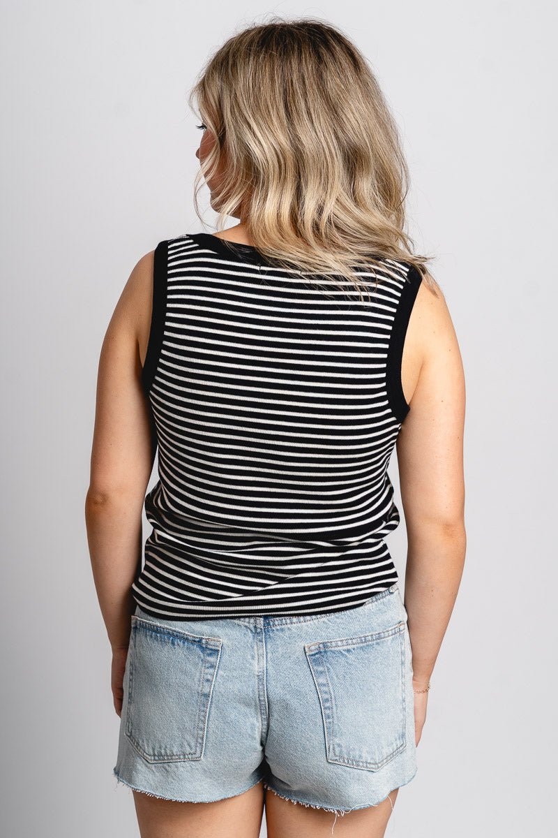 Z Supply Elin striped tank top black - Z Supply Tank Top - Z Supply Fashion at Lush Fashion Lounge Trendy Boutique Oklahoma City