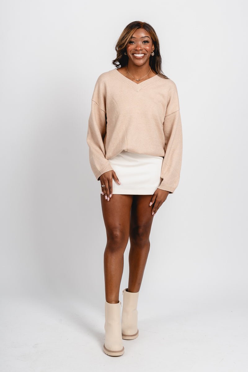 A-line mini skort cream