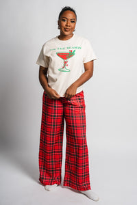 Plaid pajama pants red | Lush Fashion Lounge: women's boutique pants, boutique women's pants, affordable boutique pants, women's fashion pants