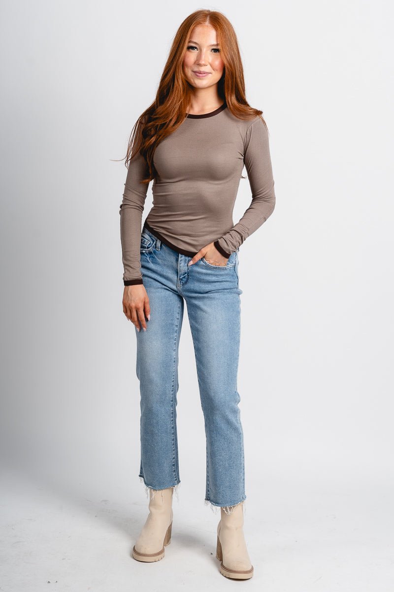 Kendall long sleeve top olive