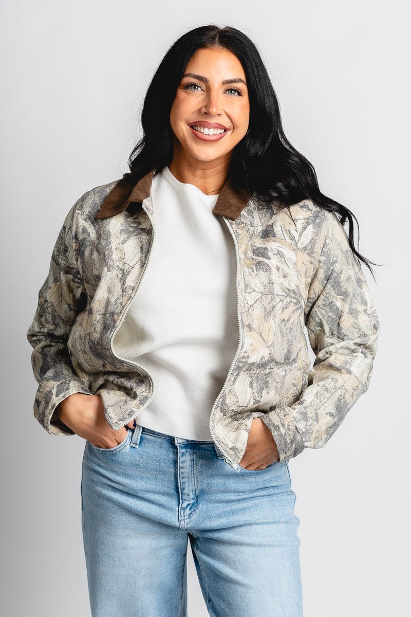 Camo barn jacket green – Affordable Blazers | Cute Black Jackets at Lush Fashion Lounge Boutique in Oklahoma City