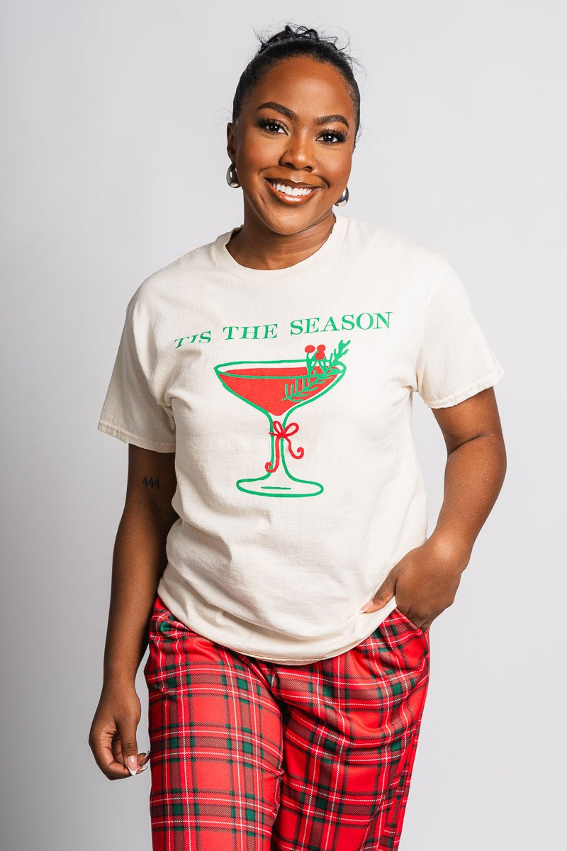 Tis the season cocktail thrifted t-shirt