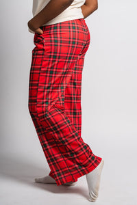 Plaid pajama pants red | Lush Fashion Lounge: women's boutique pants, boutique women's pants, affordable boutique pants, women's fashion pants